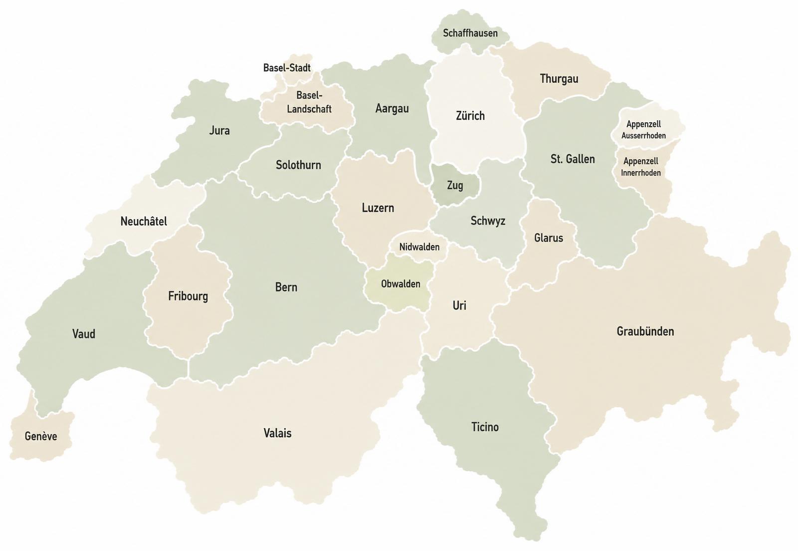 Karte der Schweiz mit Einsatzgebieten von EcoGlo